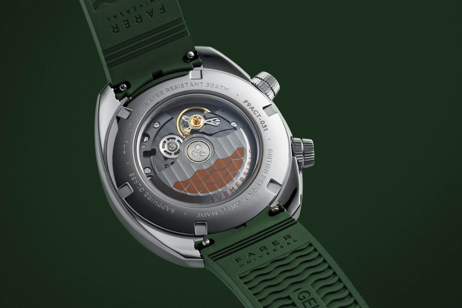 Farer Aqua Compressor Hecla Hunter Green Caseback