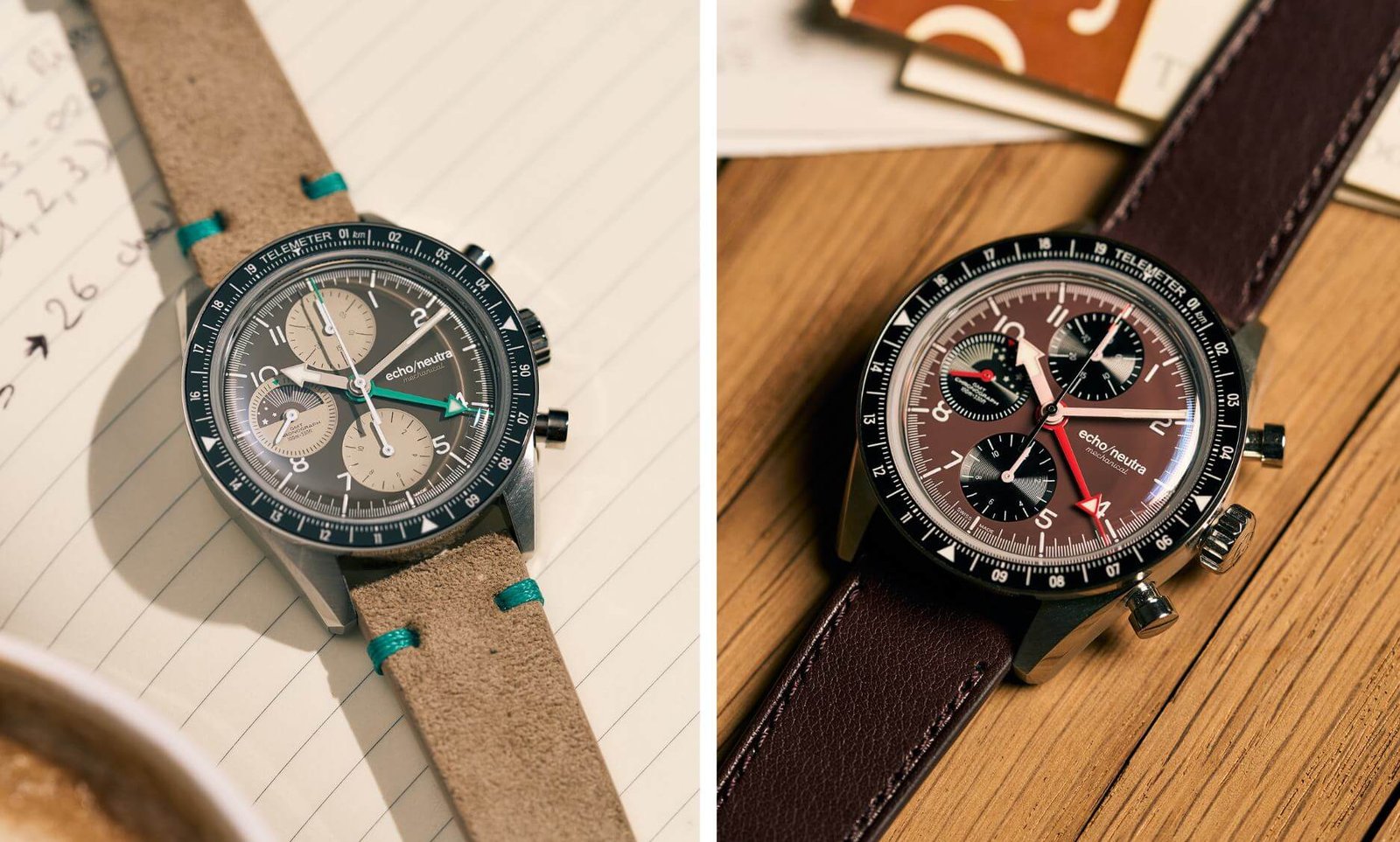 Echo Neutra 1956 Chrono GMT Cappuccino And Purple