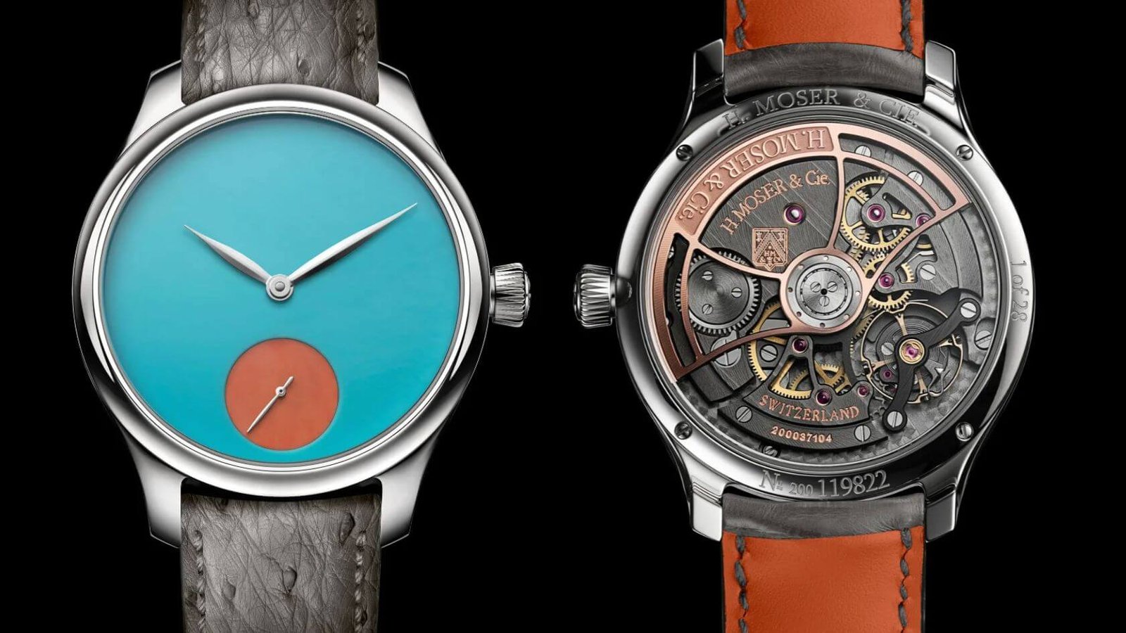 H. Moser Endeavour Small Seconds Concept POP Turquoise and deep orange coral